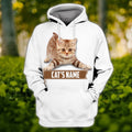 FUNSTUFFPRINT A Baby Cat - Personalized Name 3D Hoodie and Zip Hoodie
