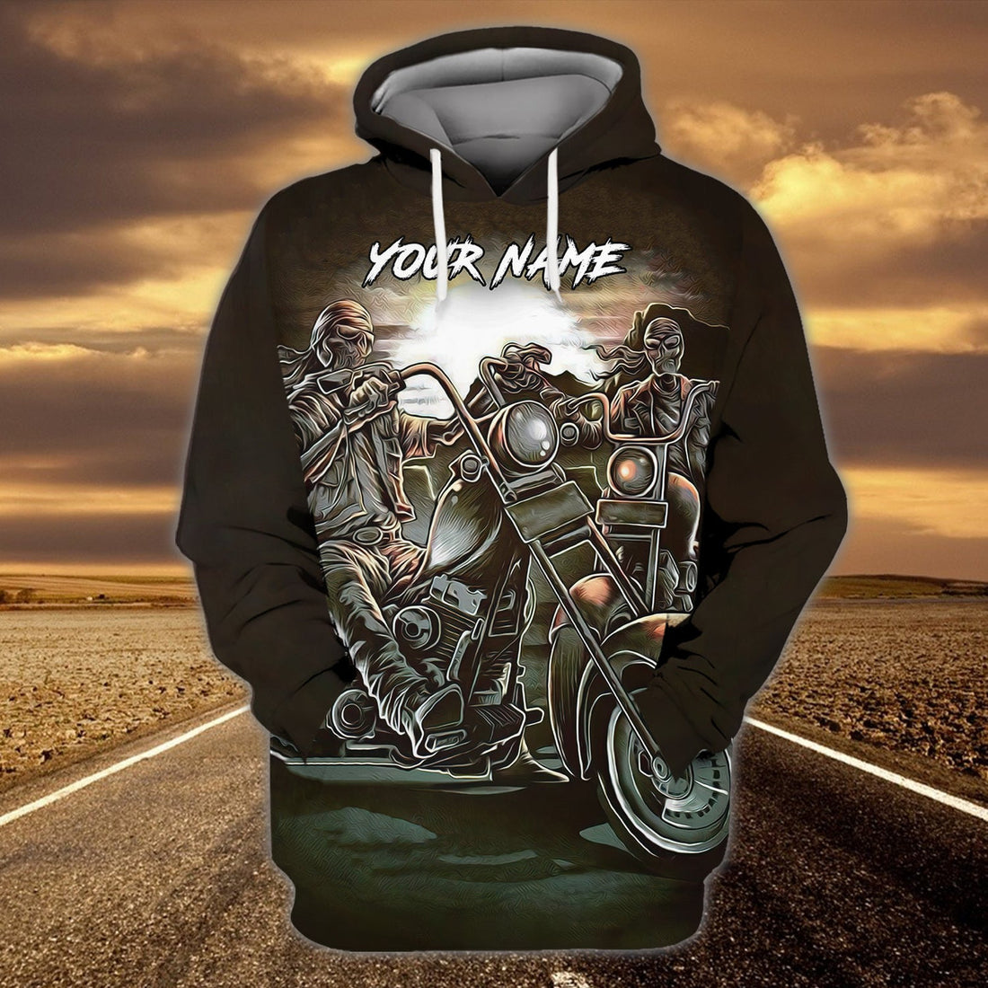FUNSTUFFPRINT Custom Name Hoodie Shirt-Old Men biker brothers 3D Hoodie and Zip Hoodie