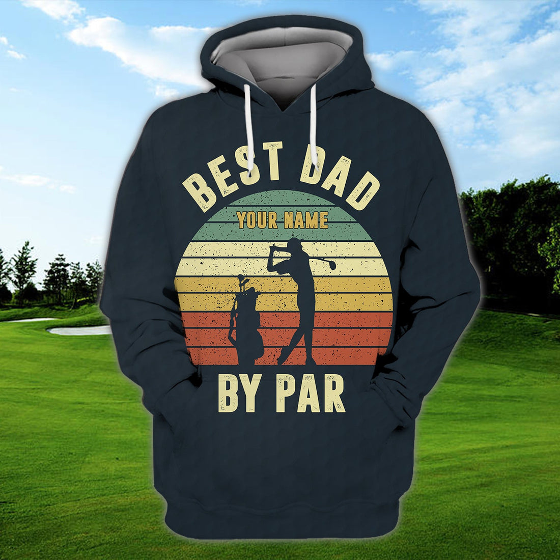 FUNSTUFFPRINT Best Dad Golf - Personalized Name 3D Hoodie and Zip Hoodie