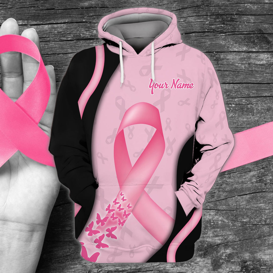 FUNSTUFFPRINT Breast Cancer Awareness - Personalized Name Nmd 83 3D Hoodie and Zip Hoodie
