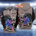 FUNSTUFFPRINT Hockey - Personalized Name 3D Hoodie and Zip Hoodie