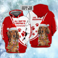FUNSTUFFPRINT Love Dachshund - Personalized Name - Tad 165 3D Hoodie and Zip Hoodie