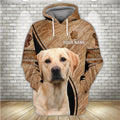 FUNSTUFFPRINT Never Walk Alone Labrador Retriever - Personalized Name 3D Hoodie and Zip Hoodie