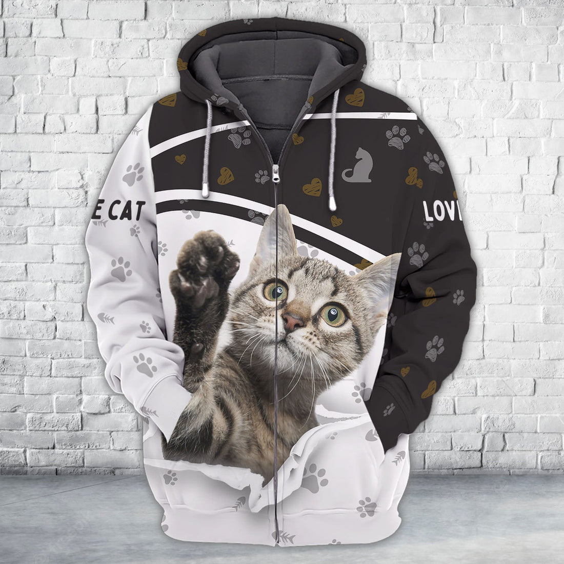 FUNSTUFFPRINT Cat Full Print Shirts Cats Shirt 3D Hoodie and Zip Hoodie