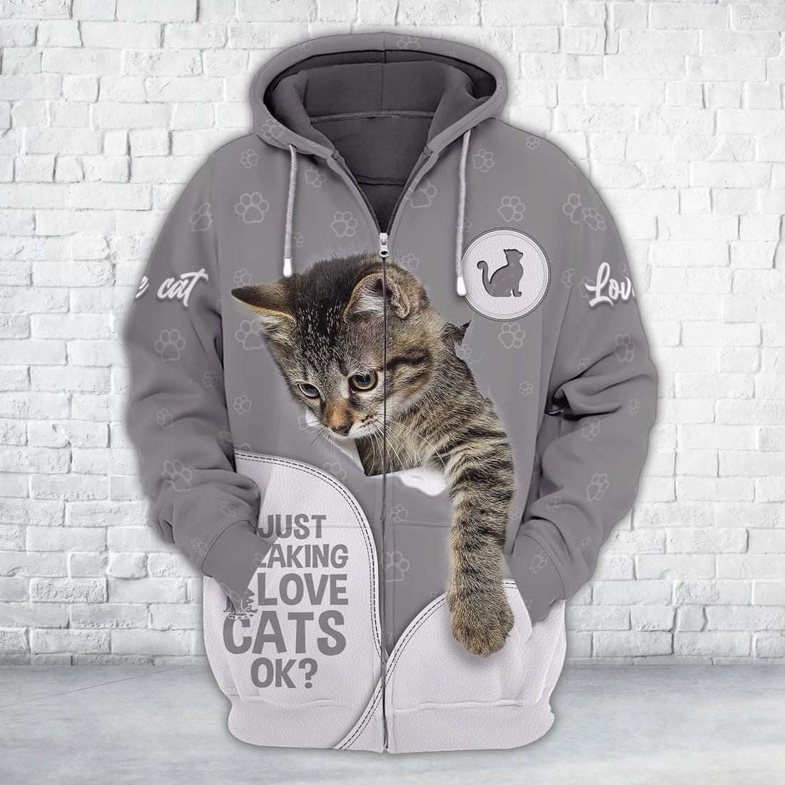 FUNSTUFFPRINT Cat Cute Full Print Shirts Cats Shirts 3D Hoodie and Zip Hoodie