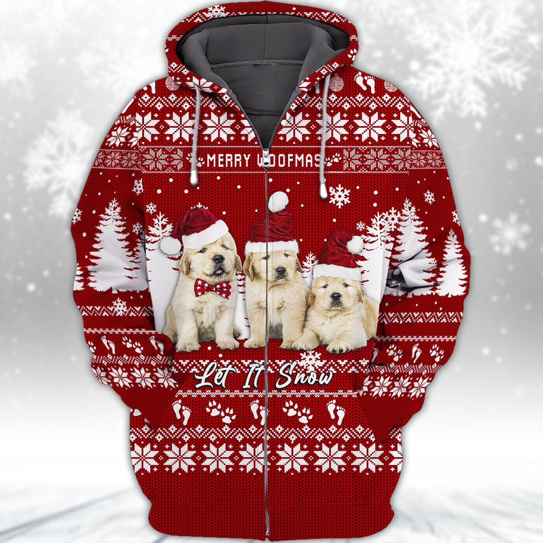 FUNSTUFFPRINT Puppy Golden REtriever 3D Hoodie and Zip Hoodie