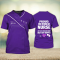 FUNSTUFFPRINT Proud Retired Nurse Just Like A Regular Nurse Only Way Happier Nursing Uniform Personalized Name 3D T-Shirt
