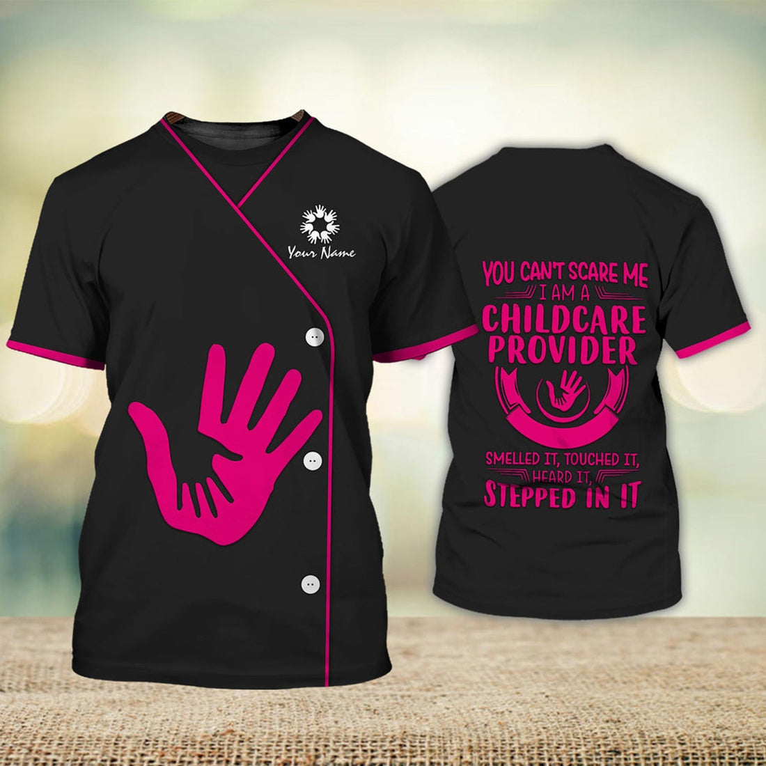 FUNSTUFFPRINT Customized Child Care T-Shirt Worker Child Day Care Provider Day Care Worker Unifom 3D T-shirt