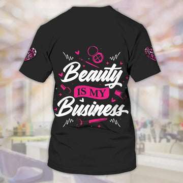 FUNSTUFFPRINT Custom Women Beauty Tech T-Shirt, Beauty Is My Business 3D All Over Print T-Shirt, Gift For Beauty Shop 3D T-shirt