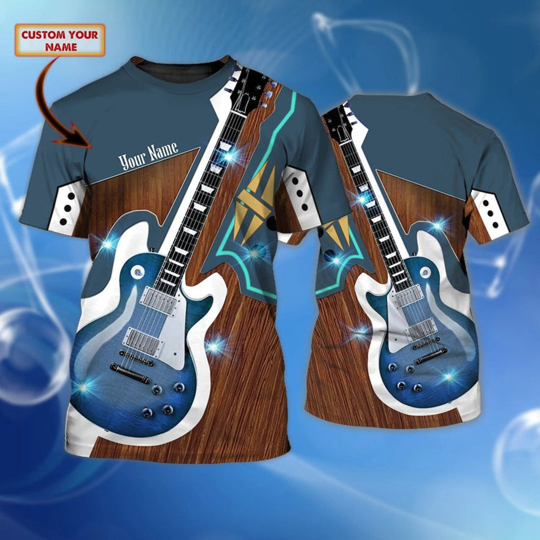 FUNSTUFFPRINT Custom Tee 3D Guitar Shirt For Man And Woman, Guitar Lovers Gifts, Guitar 3D Shirt 3D T-shirt