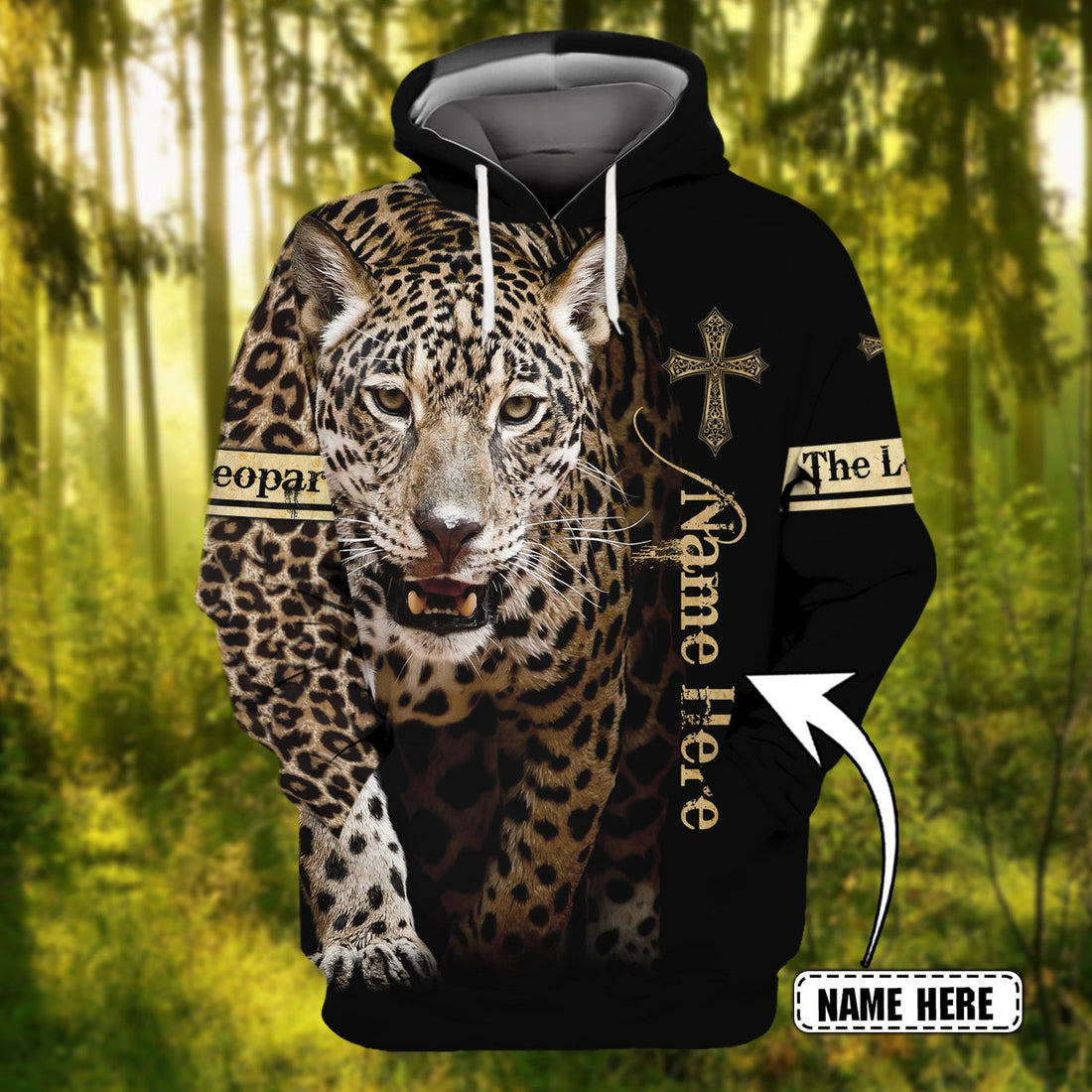 FUNSTUFFPRINT THE LEOPARD - Personalized Name 3D Hoodie and Zip Hoodie