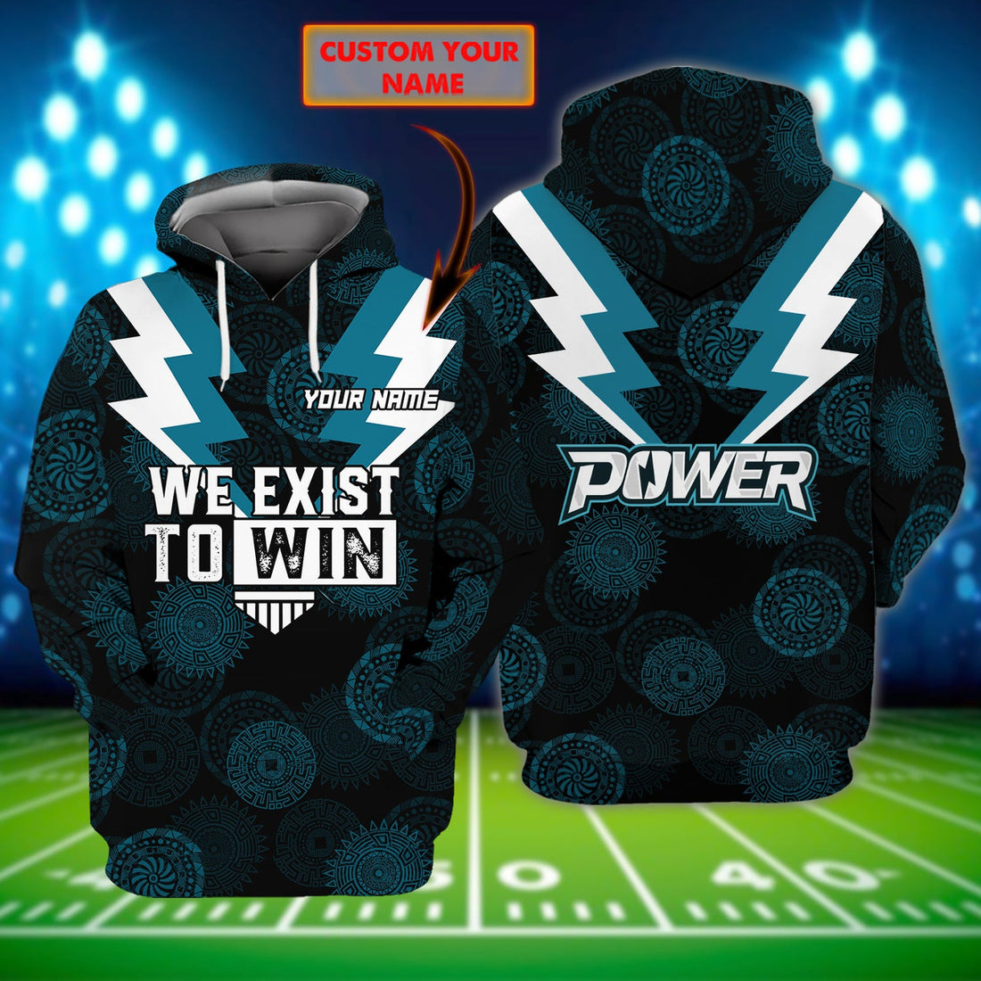 FUNSTUFFPRINT Port Adelaide 1 - Personalized Name 3D Hoodie and Zip Hoodie