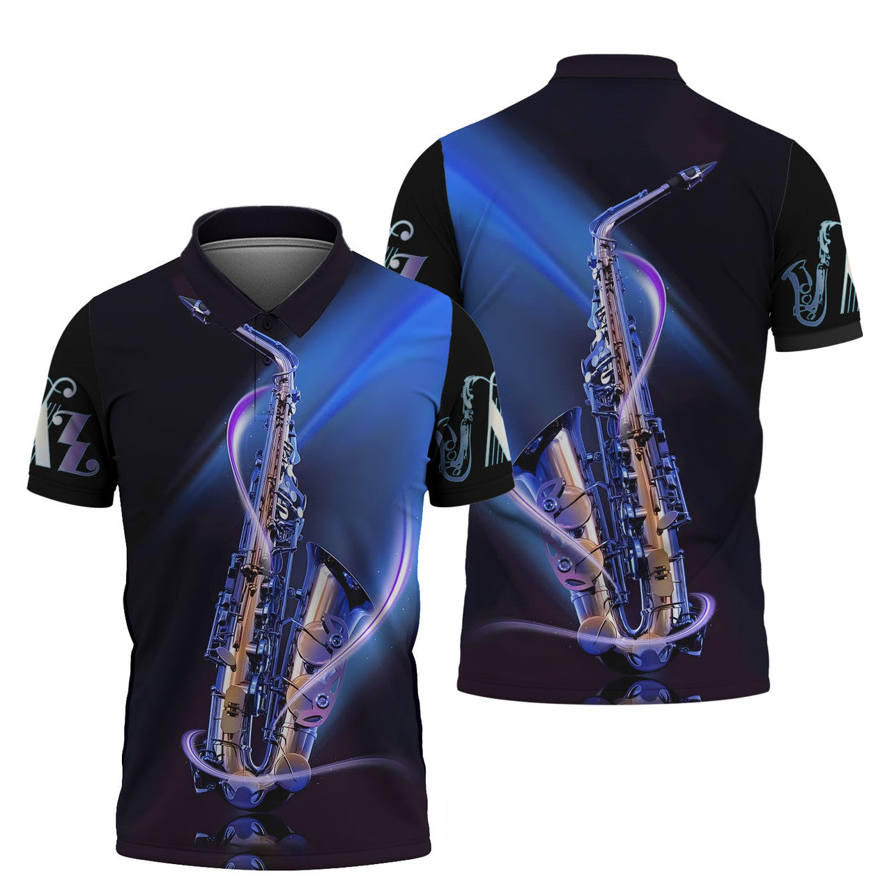 FUNSTUFFPRINT Saxophone Jazz - Personalized 3D Polo Shirt