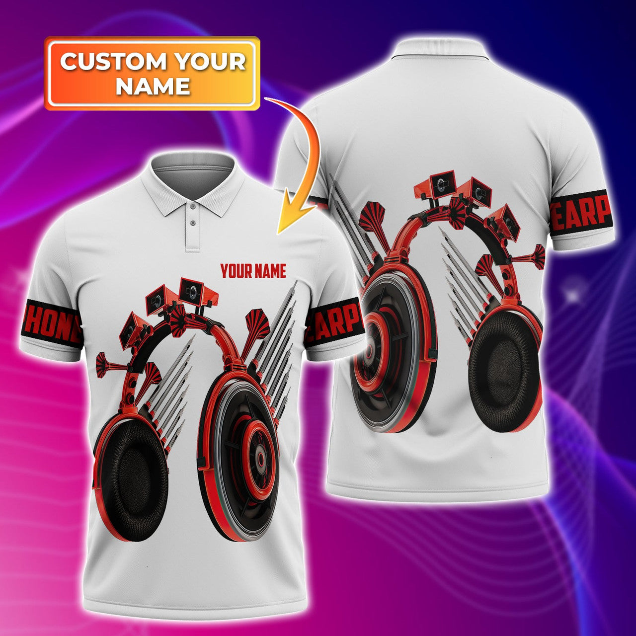 FUNSTUFFPRINT DJ 556 Personalized Name 3D Polo Shirt
