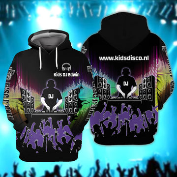 FUNSTUFFPRINT DJ Edwin Personalized Name 3D Hoodie and Zip Hoodie