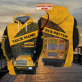 FUNSTUFFPRINT School Bus 02 - Personalized Name 3D Hoodie and Zip Hoodie