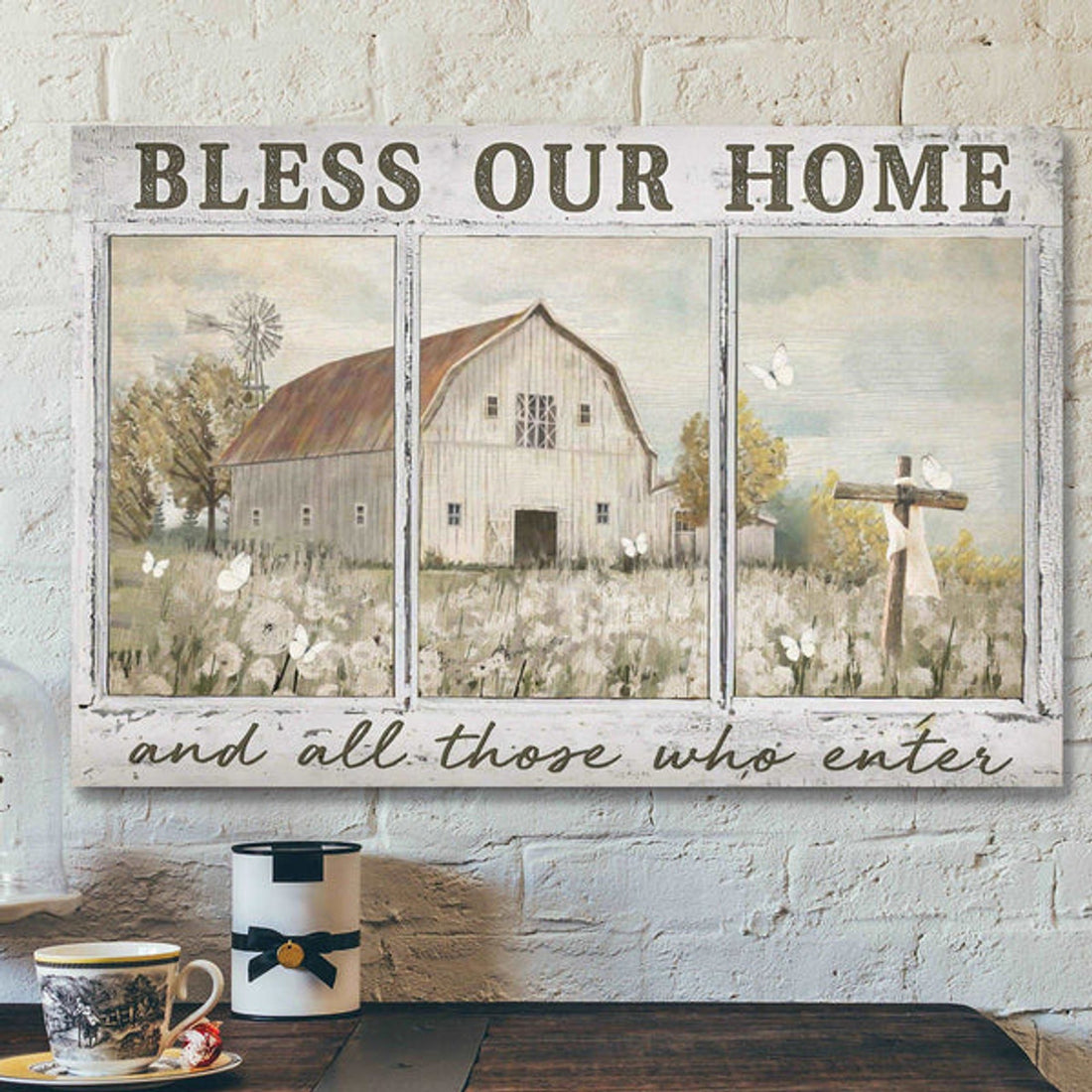 Amazing Farm - Bless Our Home And All Those Who Enter Canvas Wall Art