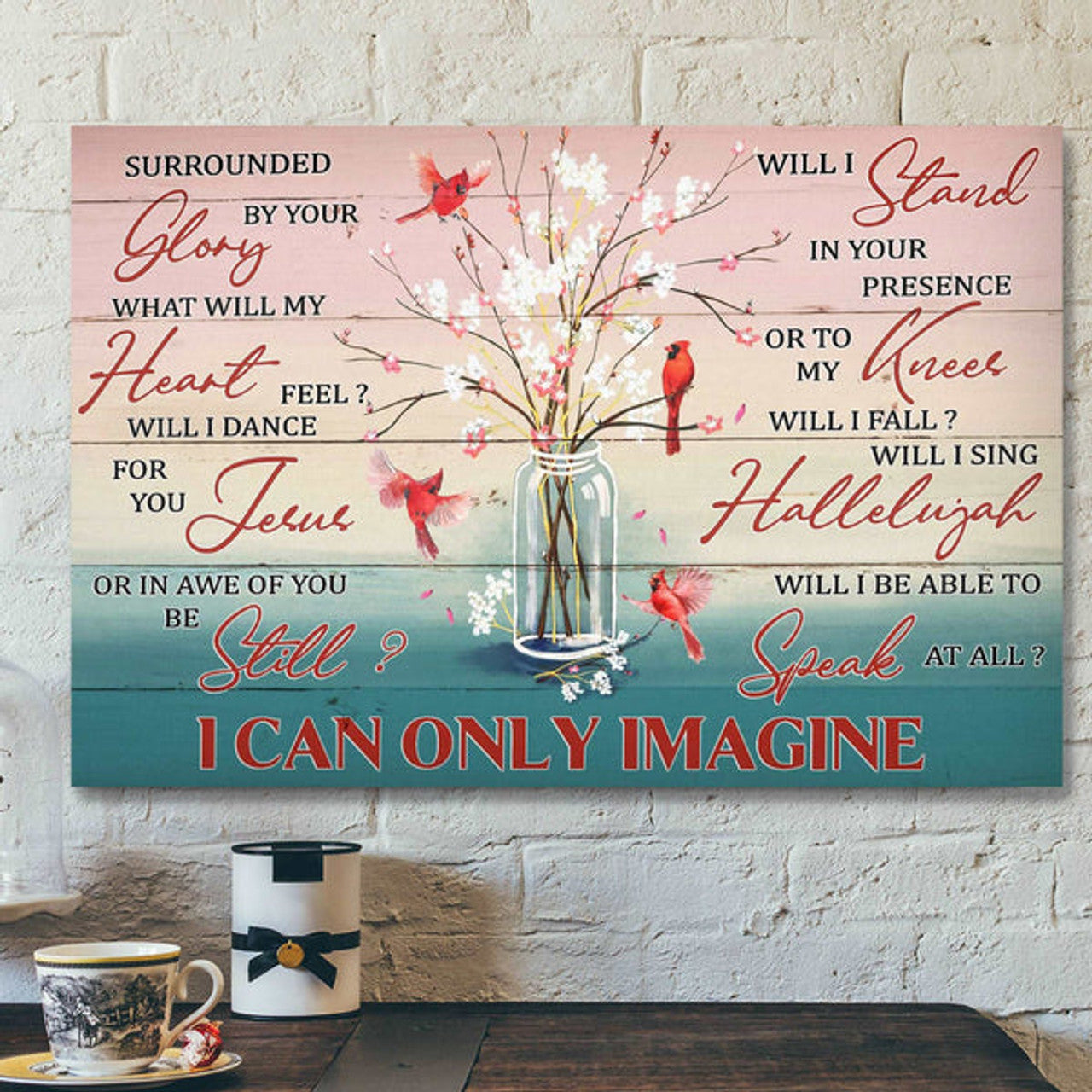 Adorable Flower Vase - I Can Only Imagine - Bible Verse Canvas - Scripture Canvas Wall Art