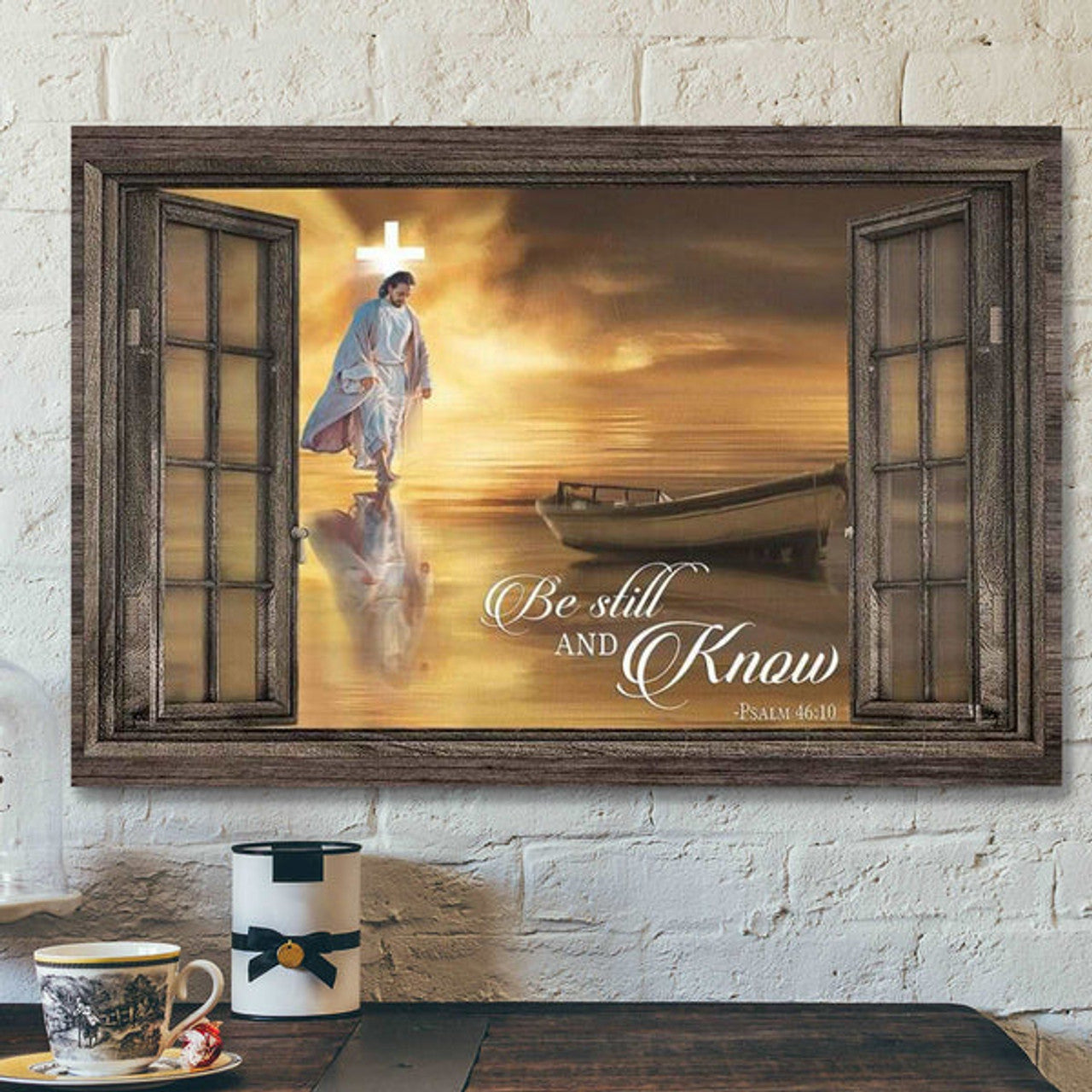 Be Still And Know Psalm 46:10 Bible Verse Wall Art Canvas - Christian Wall Art - Bible Verse Canvas - Scripture Canvas Wall Art