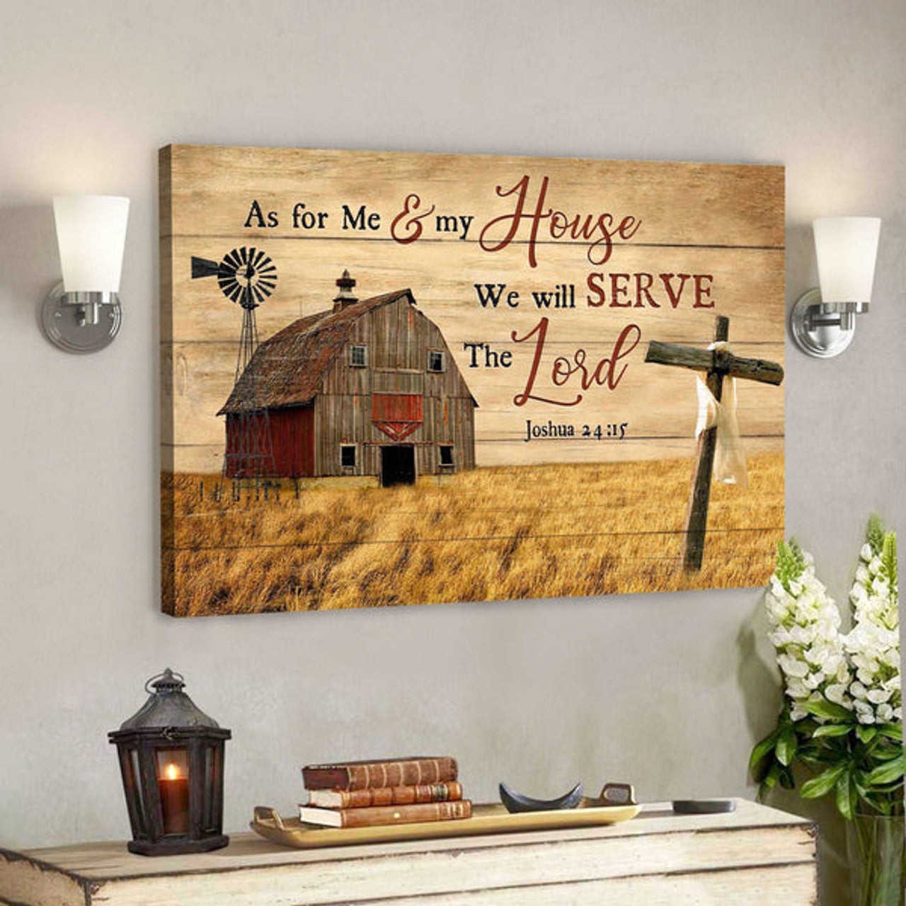 As For Me And My House We Will Serve The Lord - Bible Verse Canvas - Scripture Canvas Wall Art 