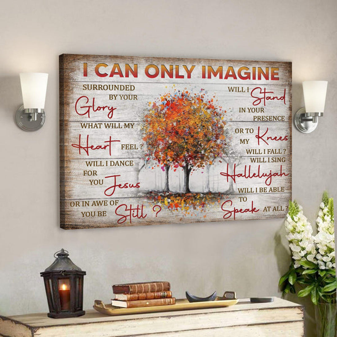 Fall Trees - I Can Only Imagine Canvas Wall Art - Bible Verse Canvas - Scripture Canvas Wall Art 