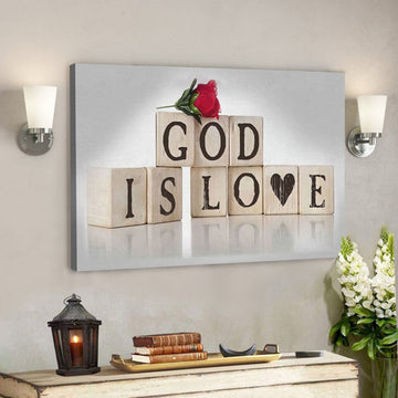 Bible Verse Canvas - God Is Love Wall Art Canvas - Scripture Canvas Wall Art 