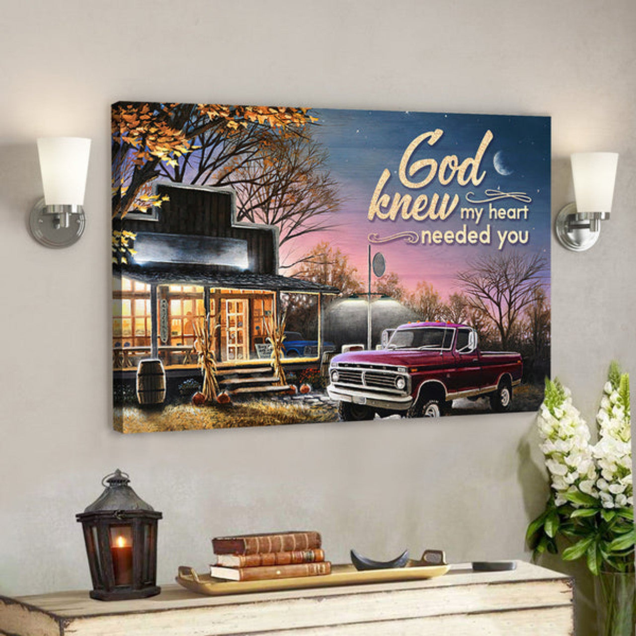 Bible Verse Canvas - God Knew My Heart Needed You Canvas - Scripture Canvas Wall Art 