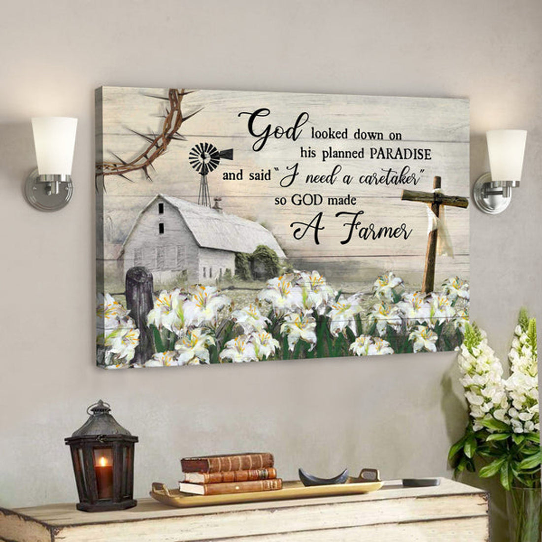 Lily Field Farm - God Looked Down On His Planned Paradise - Bible Verse Canvas - Scripture Canvas Wall Art 