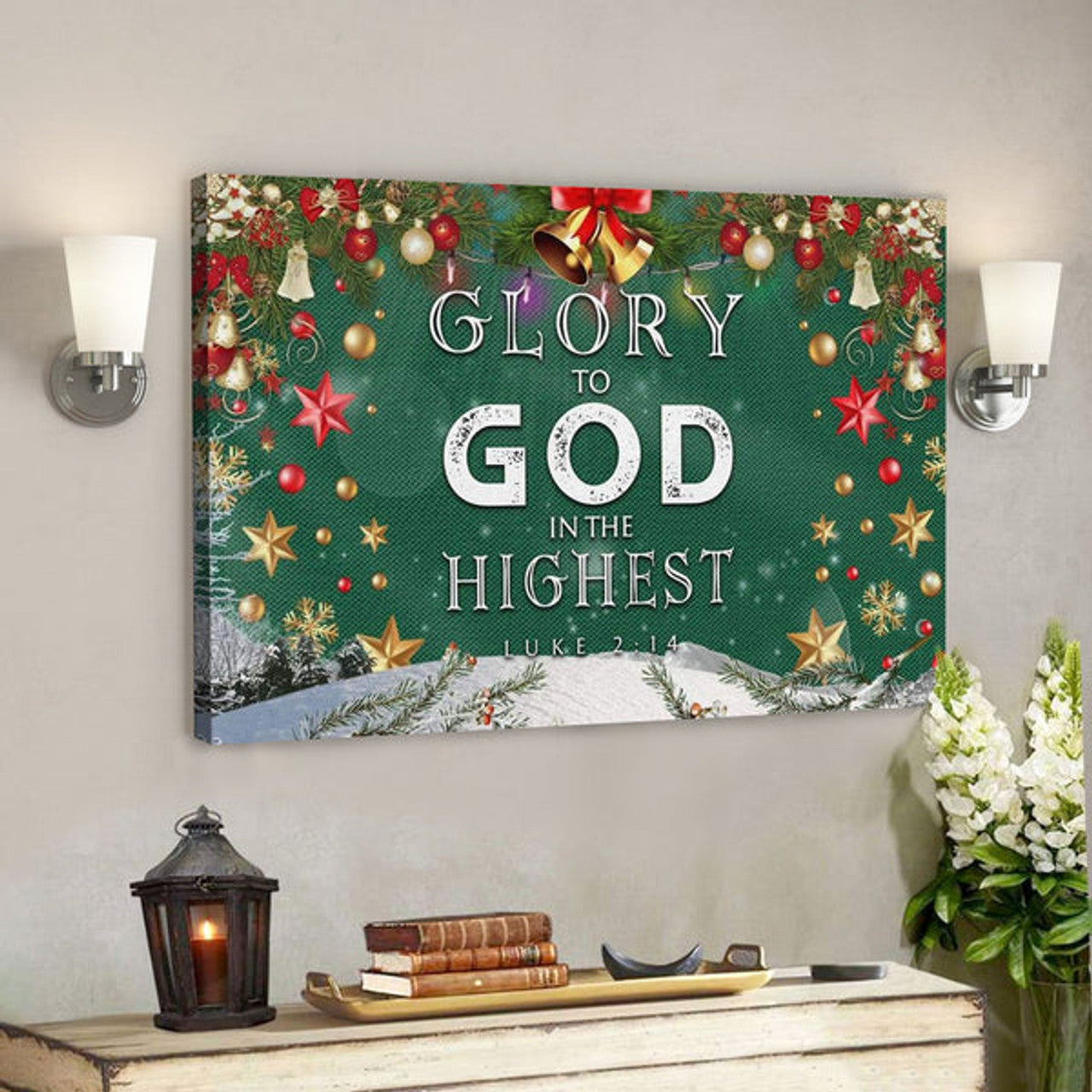 God Canvas Prints - Jesus Canvas Art - Christmas Wall Art Glory To God In The Highest Luke 214 Canvas Print 
