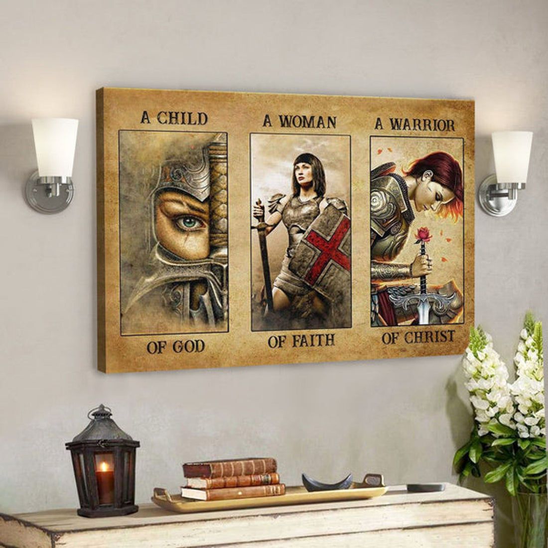 God Canvas Prints - Jesus Canvas Art - Child Of God Woman Of Faith Warrior Of Christ Canvas - Christian Wall Art 