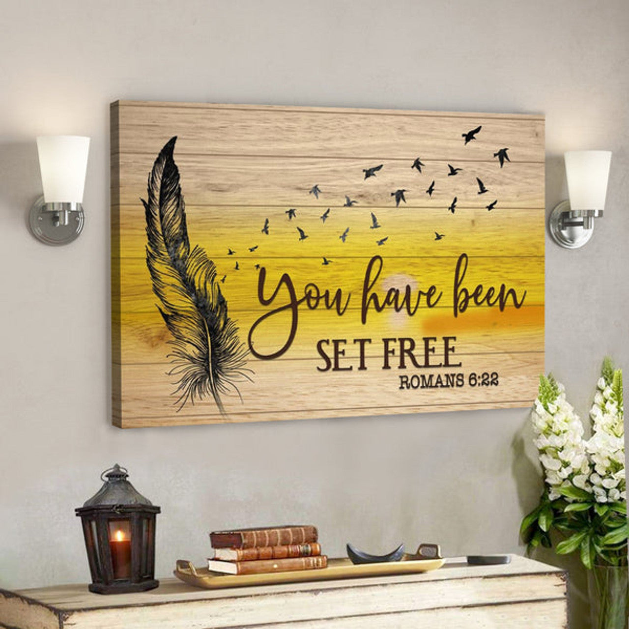 Bible Verse Canvas - You Have Been Set Free Romans 622 Canvas - Scripture Canvas Wall Art 