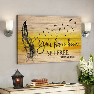 Bible Verse Canvas - You Have Been Set Free Romans 622 Canvas - Scripture Canvas Wall Art 