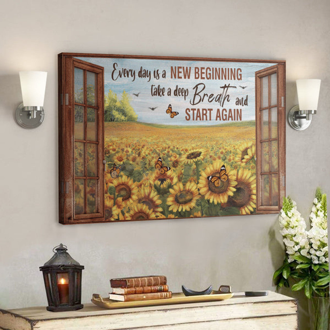 Bible Verse Wall Art Canvas - Every Day Is A New Beginning Canvas 