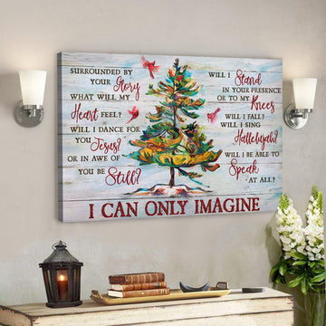 Bible Verse Canvas - Cardinal And Stunning Tree - I Can Only Imagine Canvas Wall Art - Scripture Canvas Wall Art