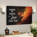 Bible Verse Canvas - Theres No Greater Love Than This Jesus Face Canvas - Scripture Canvas Wall Art 