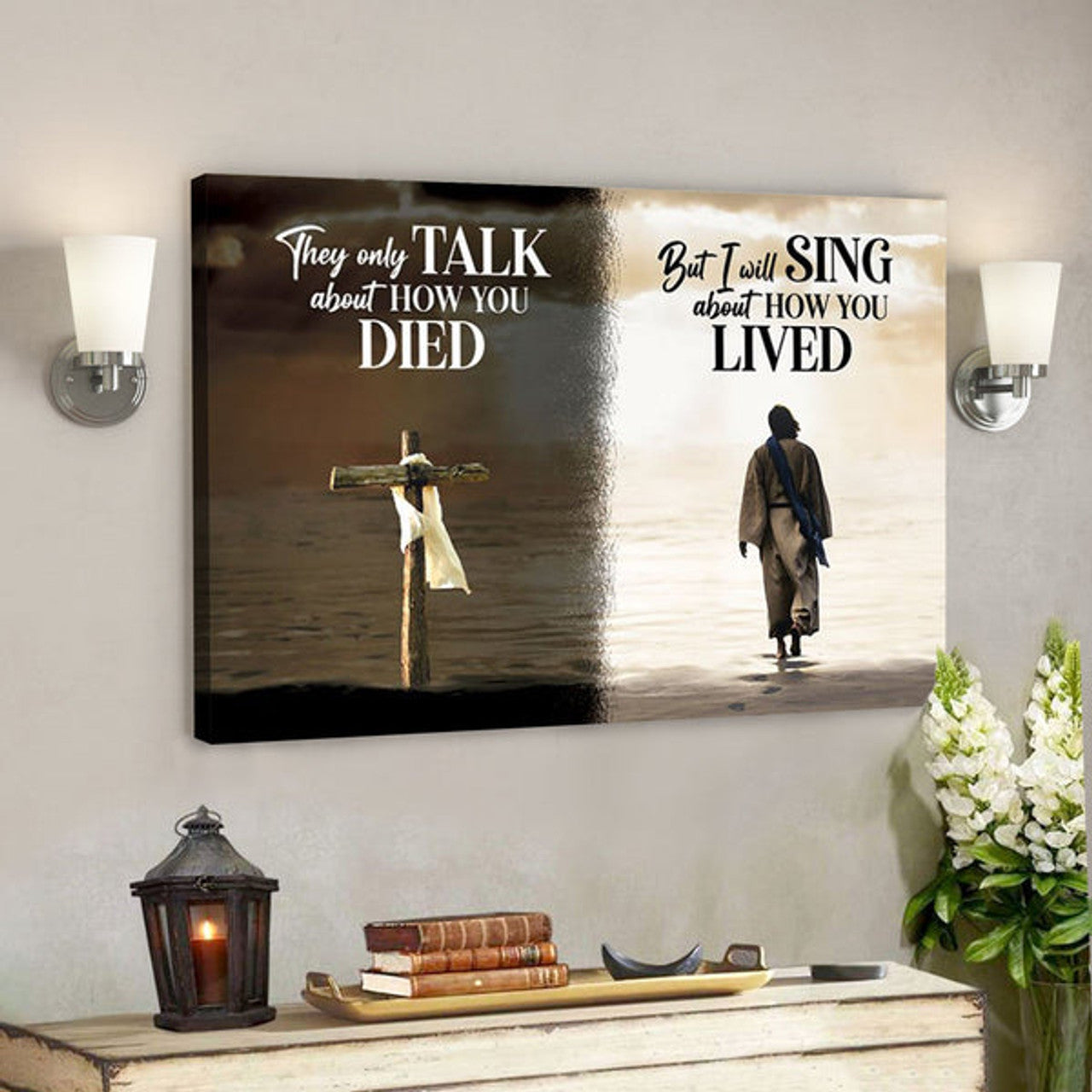 God Canvas - Bible Verse Canvas - Unique Christian Canvas - I Will Sing About How You Lived - Scripture Canvas 
