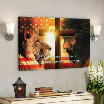 God Is With Me Jesus Is Near Canvas - Christian Wall Art - Bible Verse Canvas - Scripture Canvas Wall Art 