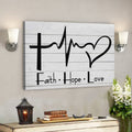 Bible Verse Canvas - Faith Hope Love Canvas Wall Art - Scripture Canvas Wall Art 
