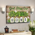 White Butterfly - God Bless Our Home Canvas Wall Art - Bible Verse Canvas 
