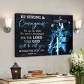 Jesus Landscape Canvas Print - God Wall Art - Warrior And Wooden Cross - Your God Will Be With You Wherever You Go 