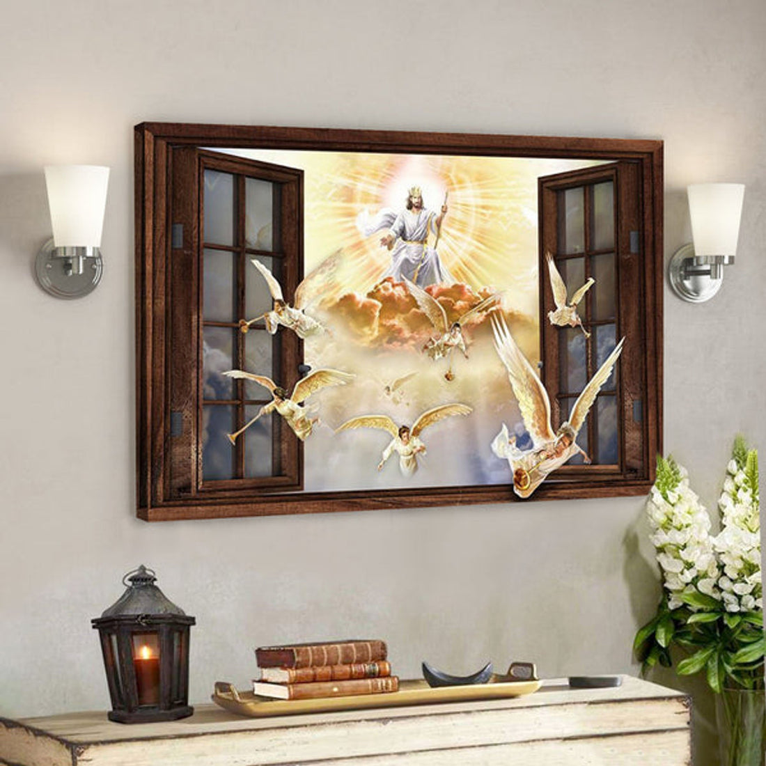 God Canvas - Bible Verse Canvas - Special Jesus And Angels Canvas - Scripture Canvas 