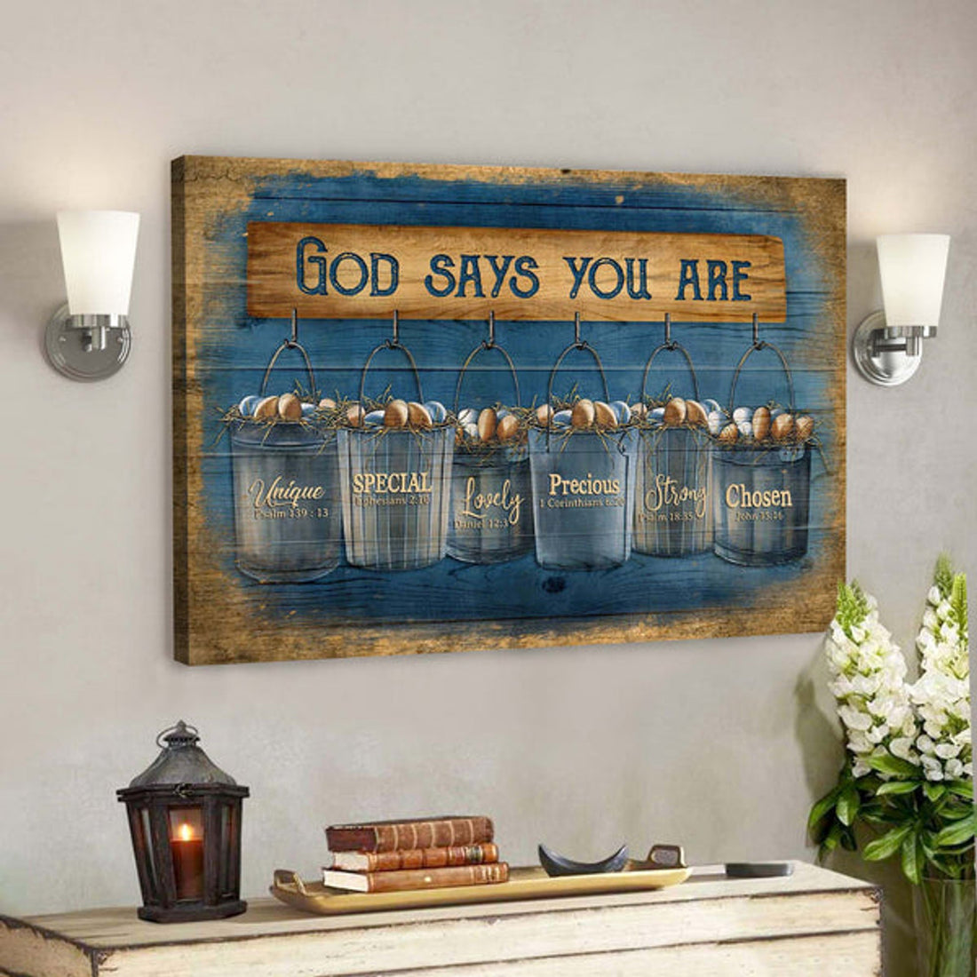 Eggs Canvas - God Says You Are Canvas Wall Art - Bible Verse Canvas - Scripture Canvas Wall Art 