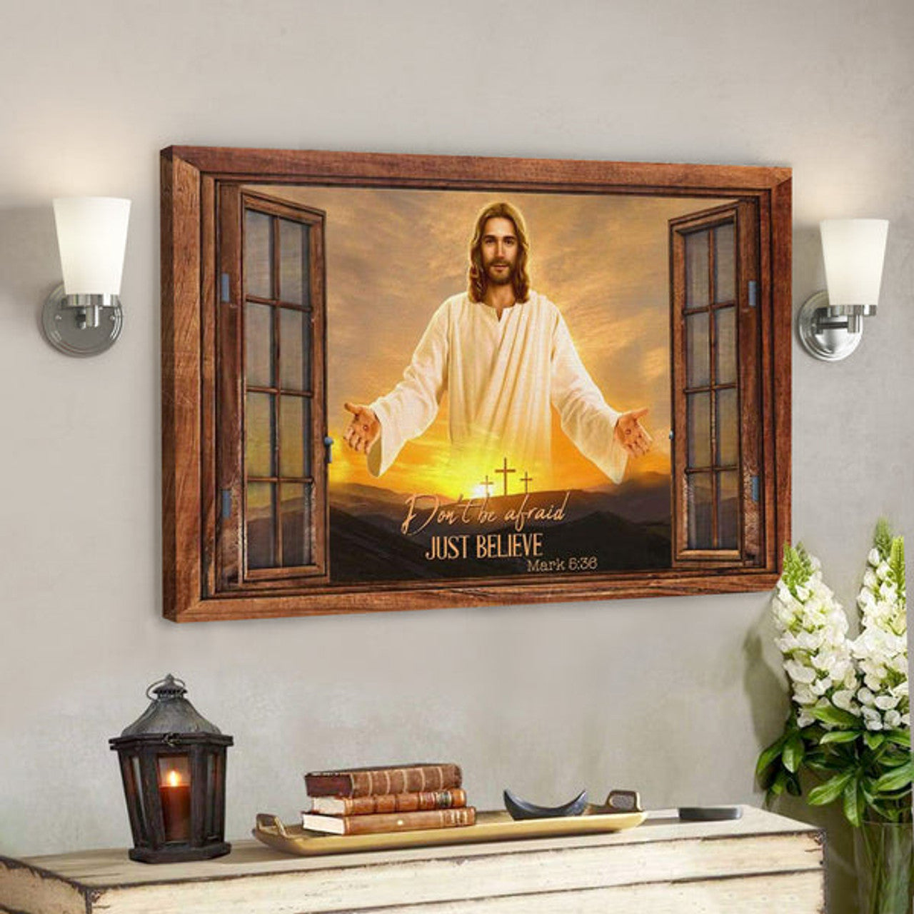 Bible Verse Canvas Prints - Don't Be Afraid Just Believe Mark 5:36 Canvas 