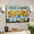 Bible Verse Canvas - Today I Choose Faith Hope Love Peace Joy Wall Art Canvas - Scripture Canvas Wall Art 