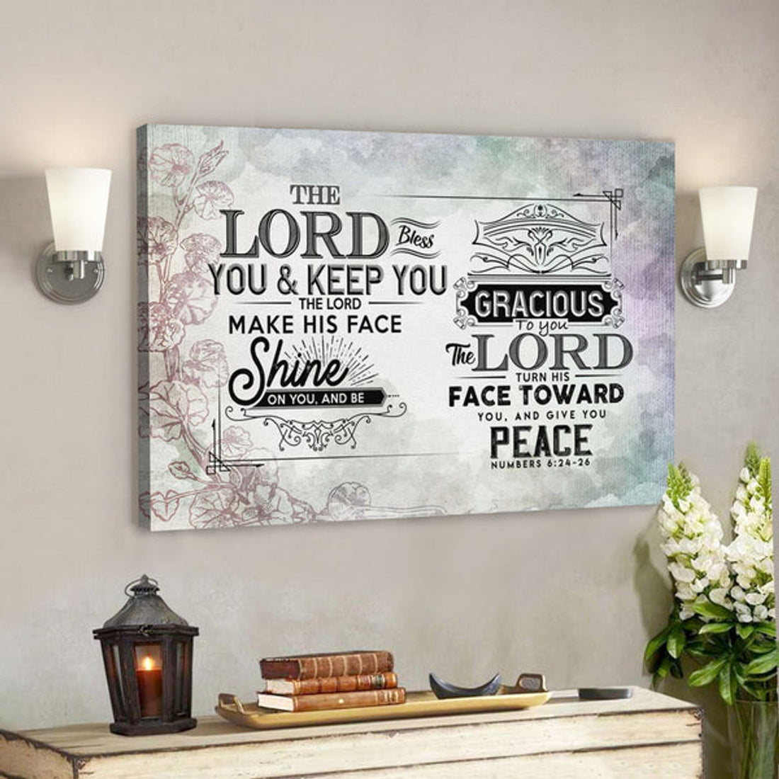 God Canvas Prints - Jesus Canvas Art - The Lord Bless You And Keep You Numbers 624-26 Scripture Canvas Wall Art 