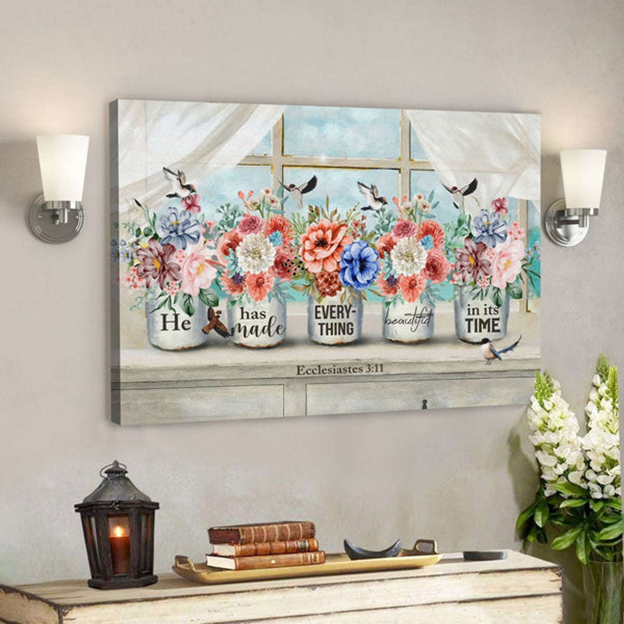 Bible Verse Canvas - He Has Made Everything Beautiful In Its Time Ecclesiastes 311 Canvas Art - Scripture Canvas Wall Art 