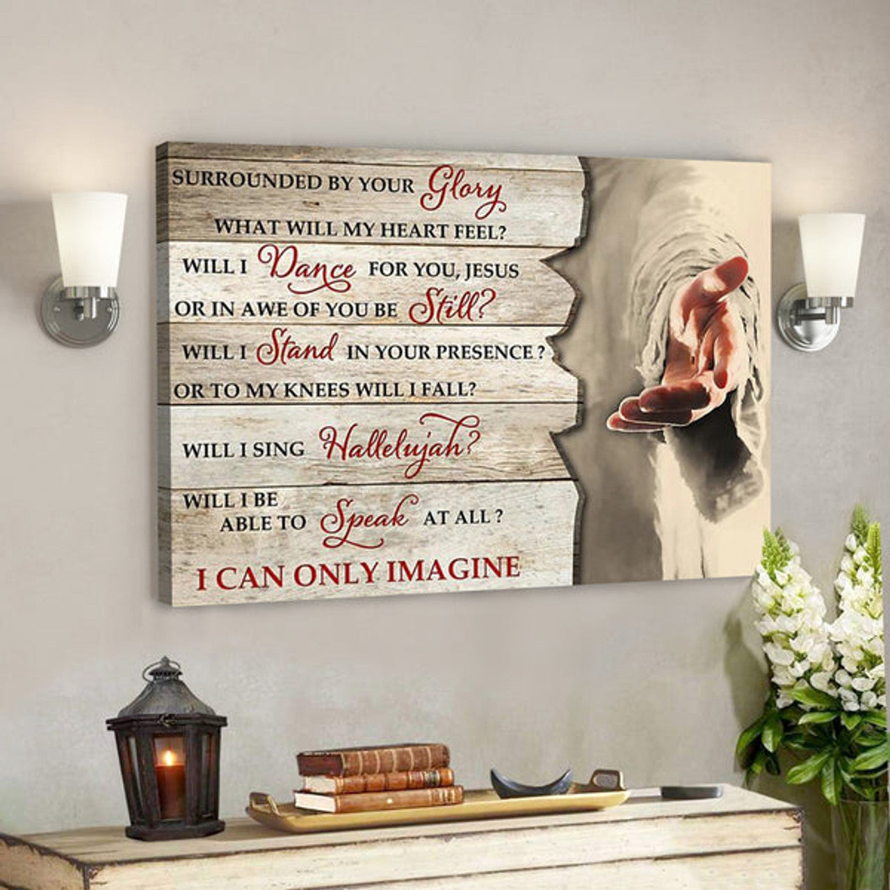 Bible Verse Canvas - I Can Only Imagine Jesus - Scripture Canvas Wall Art 