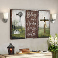 The Cross With Farm Windmill - Bless Our Home And All Those Who Enter - Bible Verse Canvas - Scripture Canvas Wall Art 