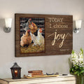 Chicken Family - Today I Choose Joy Canvas Wall Art - Bible Verse Canvas - Scripture Canvas Wall Art 