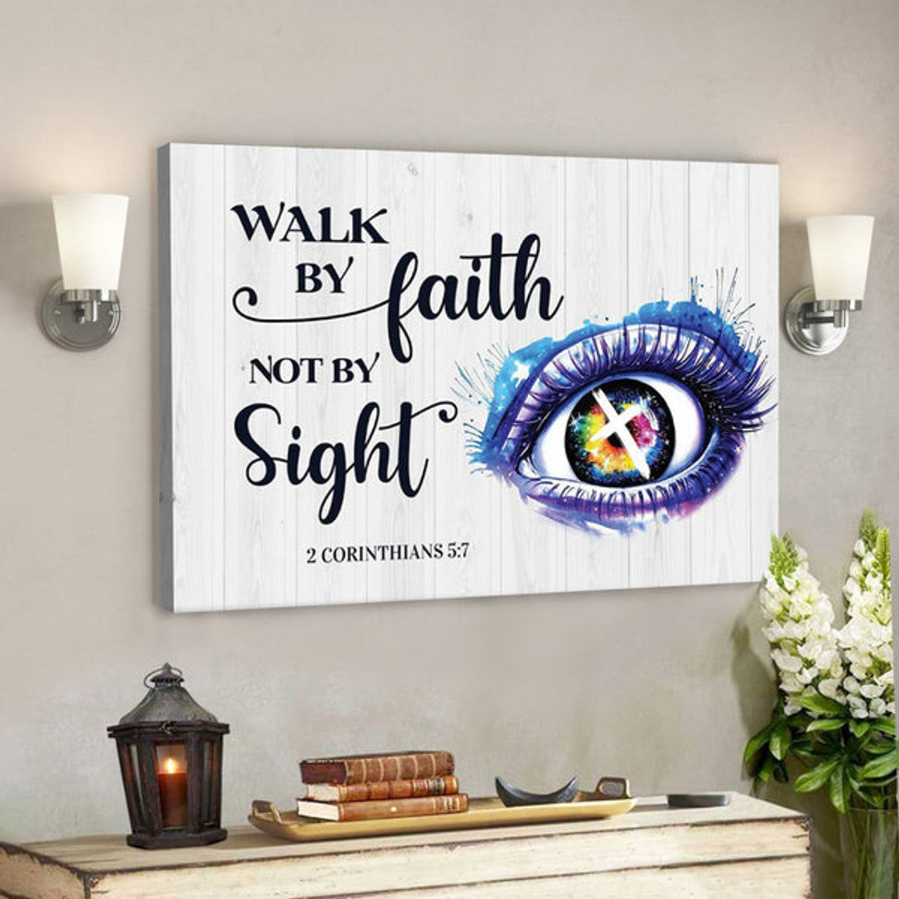 God Canvas - Bible Verse Canvas - Walk By Faith - Unique Christian Canvas - Scripture Canvas 